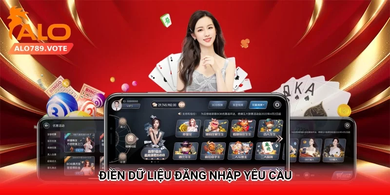 Điền dữ liệu đăng nhập yêu cầu